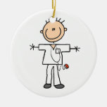 Male Stick Figure Nurse T-shirts and Gifts Ornament
