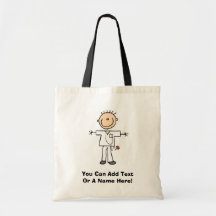 Male Stick Figure Nurse Tshirts and Gifts Tote Bags