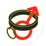 male submissive collar symbol stickers