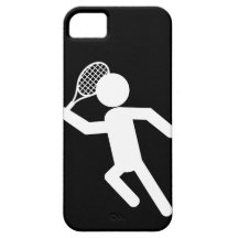 Male Tennis Player - Tennis Symbol (on Black) iPhone 5 Case