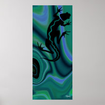 Malibu Salamander Print (teal)