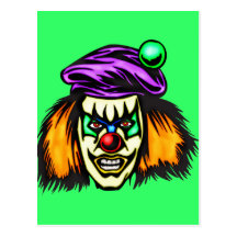 Malicious Evil Clown Post Card