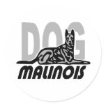 malinois china8 round sticker