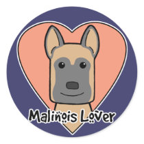 Malinois Lover Round Sticker
