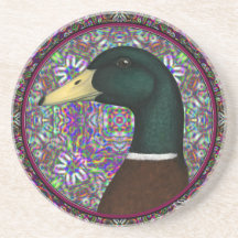 Mallard Drake Mosaic Circle Drink Coaster