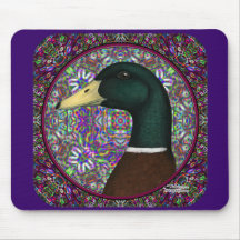 Mallard Drake Mosaic Circle Mouse Pad