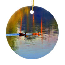 Mallard Ducks and Water Lily Ornaments