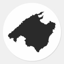 mallorca contour icon round sticker
