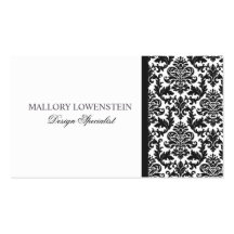 Mallory #3 Chic Black Damask Business Card