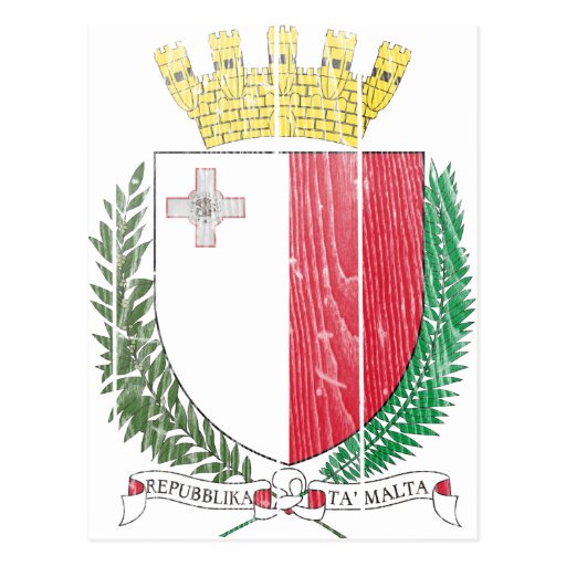 Malta Coat Of Arms Postcards Zazzle.co.uk