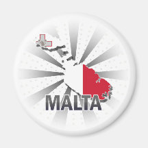 Malta Flag Map 2.0 Magnet