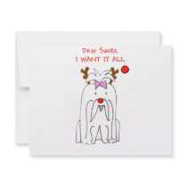 Maltese Dear Santa Personalized Invite