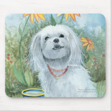Maltese Dog Mousepad by Molly Harrison