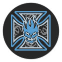 Maltese Flaming Skull Stickers