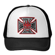 Maltese Flaming Skull Trucker Hat