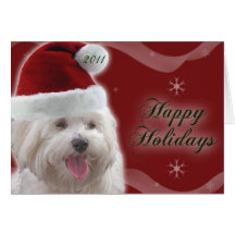 Maltese Happy Holidays Card