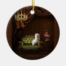 Maltese Puppy Dog Chandelier Tree Ornament