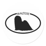 Maltese Silhouette Black Sticker
