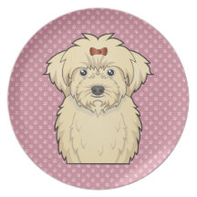 Maltipoo Cartoon Party Plates