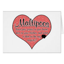 Maltipoo Paw Prints Dog Humour Greeting Card