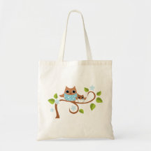 Mama and Baby Owls Canvas Bag
