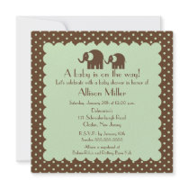 Mama & Baby Elephant Baby Shower Personalized Invitation