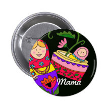 Mama Ukrainian Folk Art Buttons