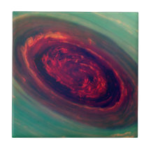 Mammoth Red Storm on Planet Saturn Ceramic Tile
