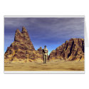 Man Alone: in Desert Landscape. cards