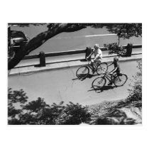 Man and Boy Cycling postcards