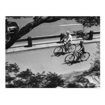 Man and Boy Cycling Postcards