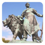 Man and lion statues stickers