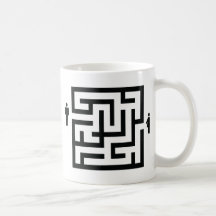 man and woman labyrinth icon coffee mugs