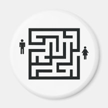 man and woman labyrinth icon magnets