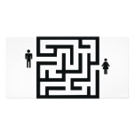 man and woman labyrinth icon photo cards