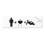 man + BBQ = Chillin bumper stickers