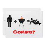 man + BBQ = Chillin, Coming? Invitations