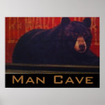 Man Cave Black Bear Posters