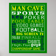 Man Cave Subway Art Poster