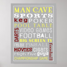 Man Cave Subway Art Posters