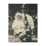 man child kneeling dog post card postcards
