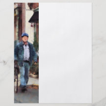 Man Crossing Street With Bicycle Flyers