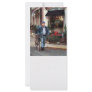 Man Crossing Street With Bicycle Rack Cards