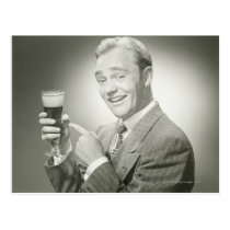 Man Drinking postcards