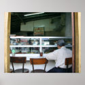 Man eating alone posters