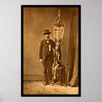 Man Holding General Thomas' Unit Battle Flag 1864 Print