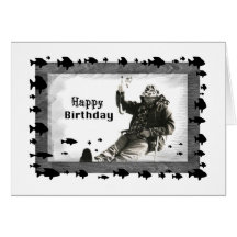 Man Ice Fishing, Birthday, Dad Cards