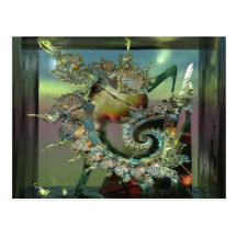 Man in a frame fractal postcard
