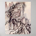 man in a house under a rock by Taijiquan posters