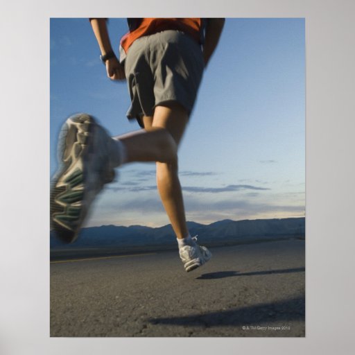 Man in athletic gear running poster
